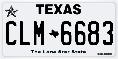 TX license plate CLM6683