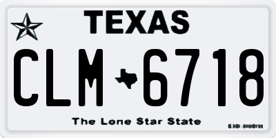 TX license plate CLM6718
