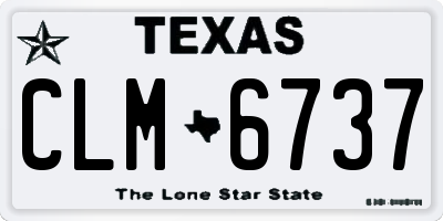 TX license plate CLM6737