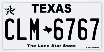 TX license plate CLM6767
