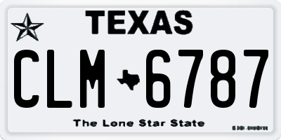 TX license plate CLM6787