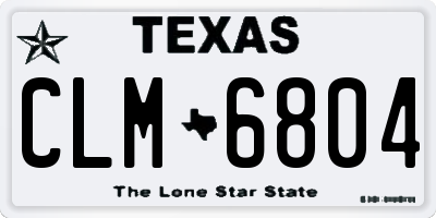 TX license plate CLM6804