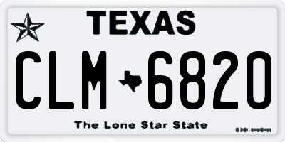 TX license plate CLM6820