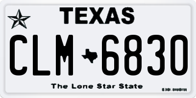 TX license plate CLM6830