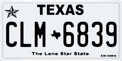 TX license plate CLM6839