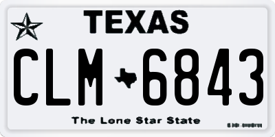 TX license plate CLM6843