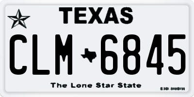 TX license plate CLM6845
