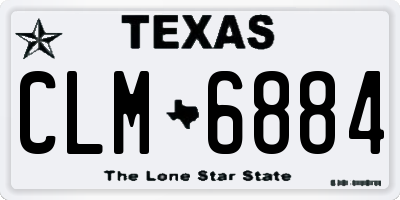 TX license plate CLM6884