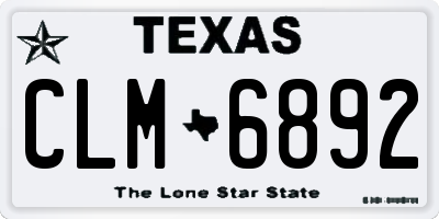 TX license plate CLM6892