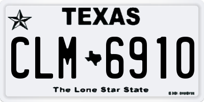TX license plate CLM6910