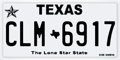TX license plate CLM6917