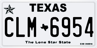 TX license plate CLM6954