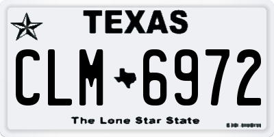 TX license plate CLM6972