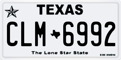 TX license plate CLM6992