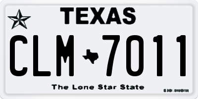 TX license plate CLM7011
