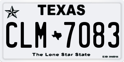 TX license plate CLM7083