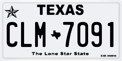 TX license plate CLM7091