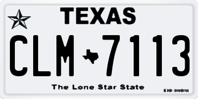 TX license plate CLM7113