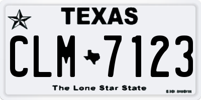 TX license plate CLM7123