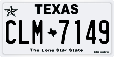 TX license plate CLM7149