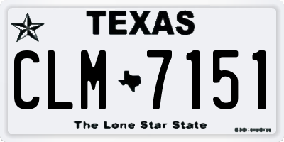 TX license plate CLM7151
