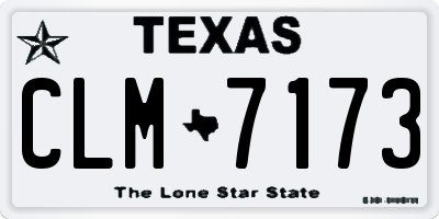 TX license plate CLM7173