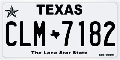 TX license plate CLM7182