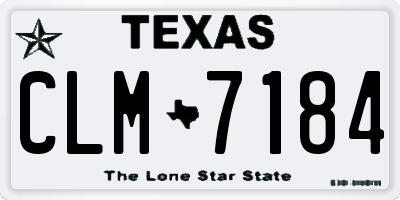 TX license plate CLM7184