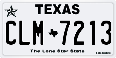 TX license plate CLM7213