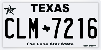 TX license plate CLM7216