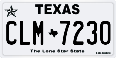 TX license plate CLM7230