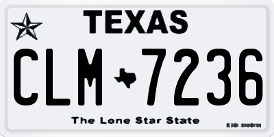 TX license plate CLM7236