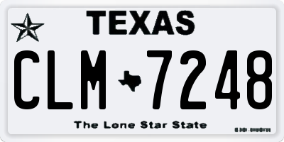 TX license plate CLM7248