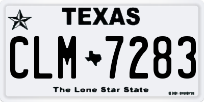TX license plate CLM7283