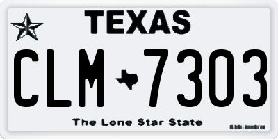 TX license plate CLM7303