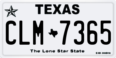 TX license plate CLM7365
