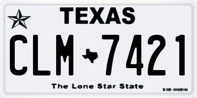 TX license plate CLM7421