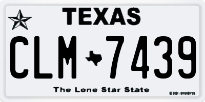 TX license plate CLM7439