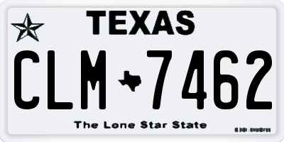 TX license plate CLM7462