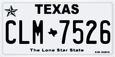 TX license plate CLM7526
