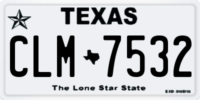 TX license plate CLM7532