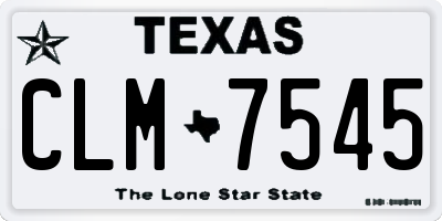 TX license plate CLM7545