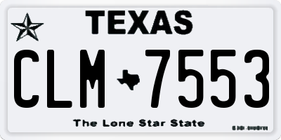 TX license plate CLM7553