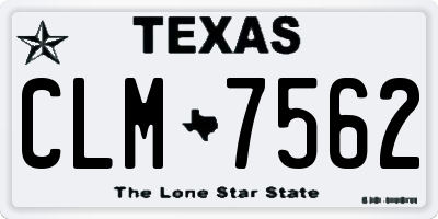 TX license plate CLM7562