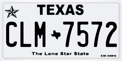 TX license plate CLM7572