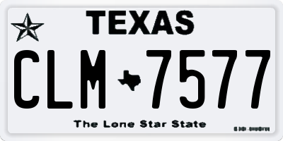 TX license plate CLM7577