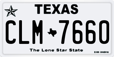 TX license plate CLM7660