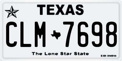 TX license plate CLM7698