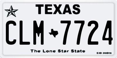 TX license plate CLM7724