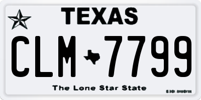 TX license plate CLM7799
